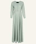 Sage Green Polka Dot Flared Maxi Dress