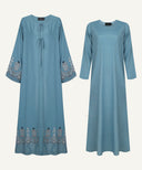Evara Steel Blue A-line Cardigan