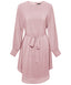 Sweet Pink Buttoned Cuff Long Sleeves Modest Tunic