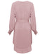 Sweet Pink Buttoned Cuff Long Sleeves Modest Tunic