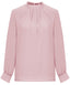 Sweet Pink Ruffle Detail Long Sleeves Modest Cropped Blouse