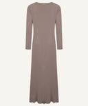 Taupe Long Sleeve Maxi Slip Dress