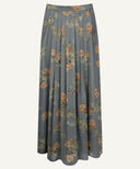 Ultimate Gray Printed Pleated Maxi Skirt