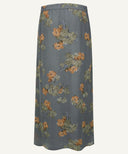 Ultimate Gray Printed Pleated Maxi Skirt