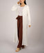 White A-Line Long Sleeves Modest Jersey Cardigan