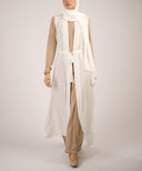 White Sleeveless Chiffon Cardigan