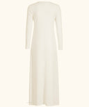 White Slip Long Sleeve Maxi Dress