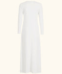White Slip Long Sleeve Maxi Dress