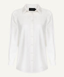 White Button-Down Shirt with Back Pleat & Ties