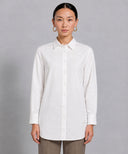 White Button-Down Shirt with Back Pleat & Ties