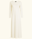 White Slip Long Sleeves  Maxi Dress